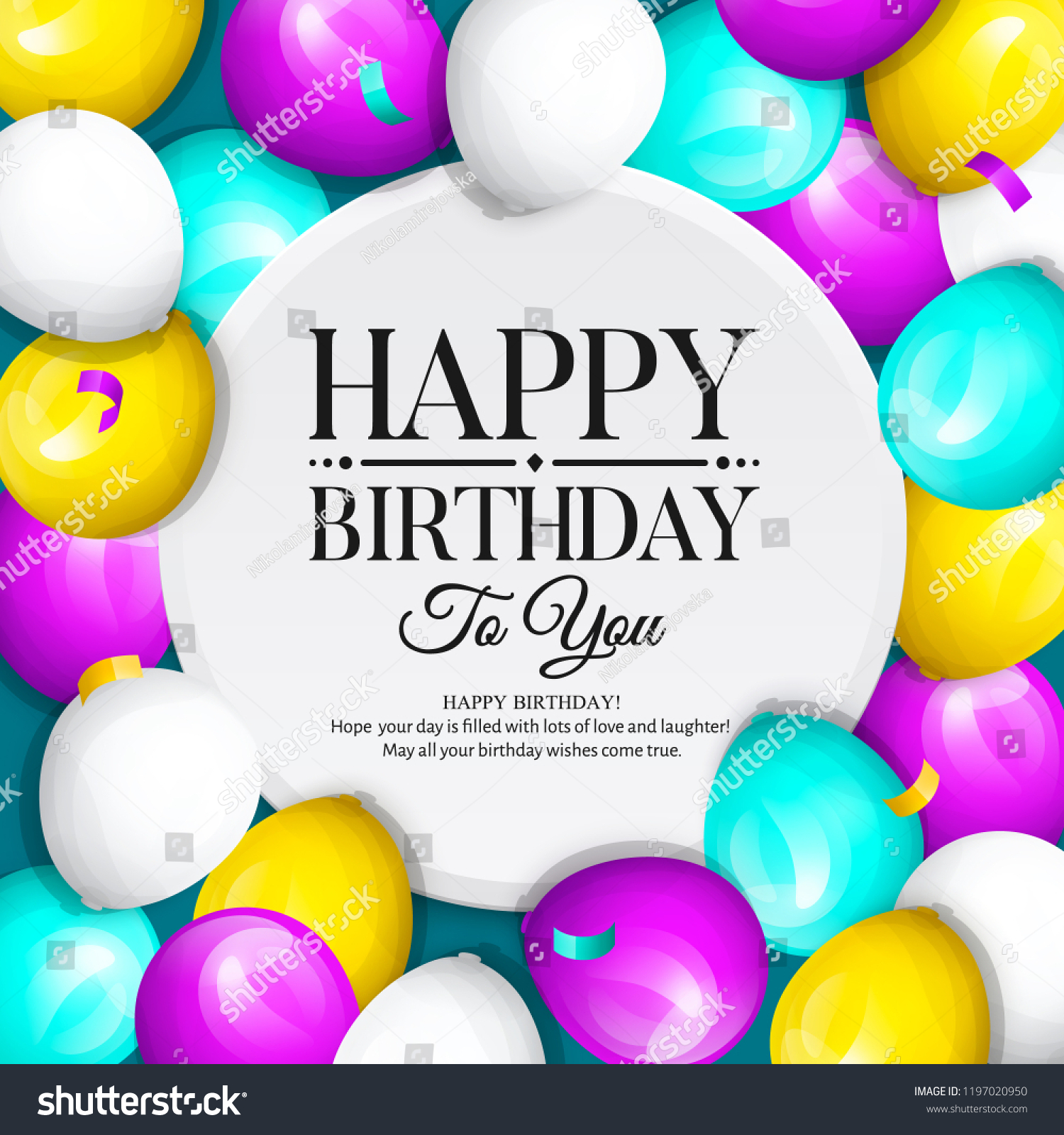 Happy Birthday Greeting Card Bunch Colorful Stock Vector (Royalty Free ...