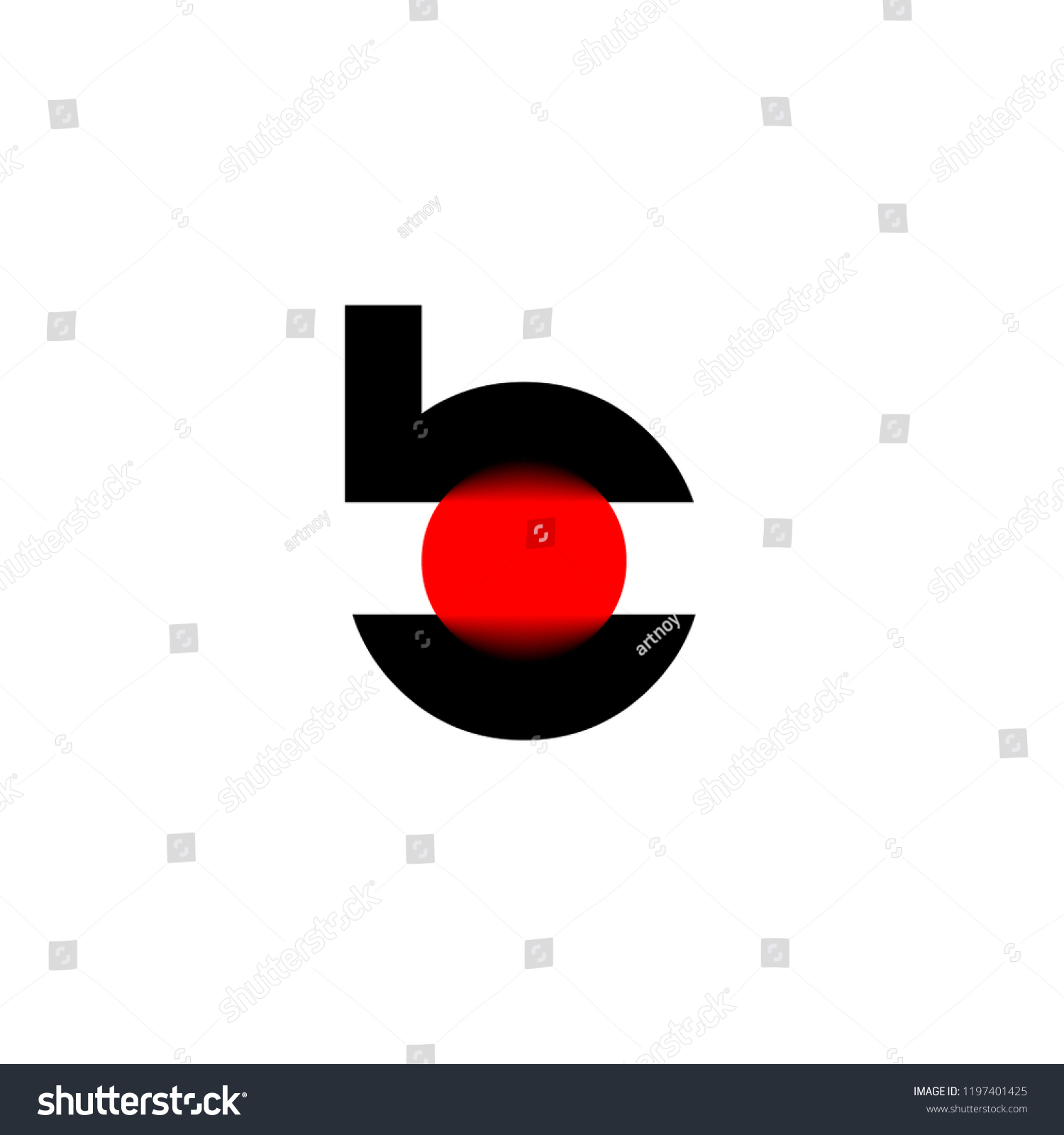 Initial Letter B Red Circle Stock Vector (Royalty Free) 1197401425 ...