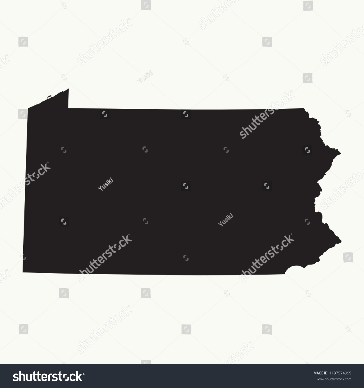 1 920 Pa Map Images Stock Photos Vectors Shutterstock   Stock Vector Outline Map Of Pennsylvania Isolated Vector Illustration 1197574999 