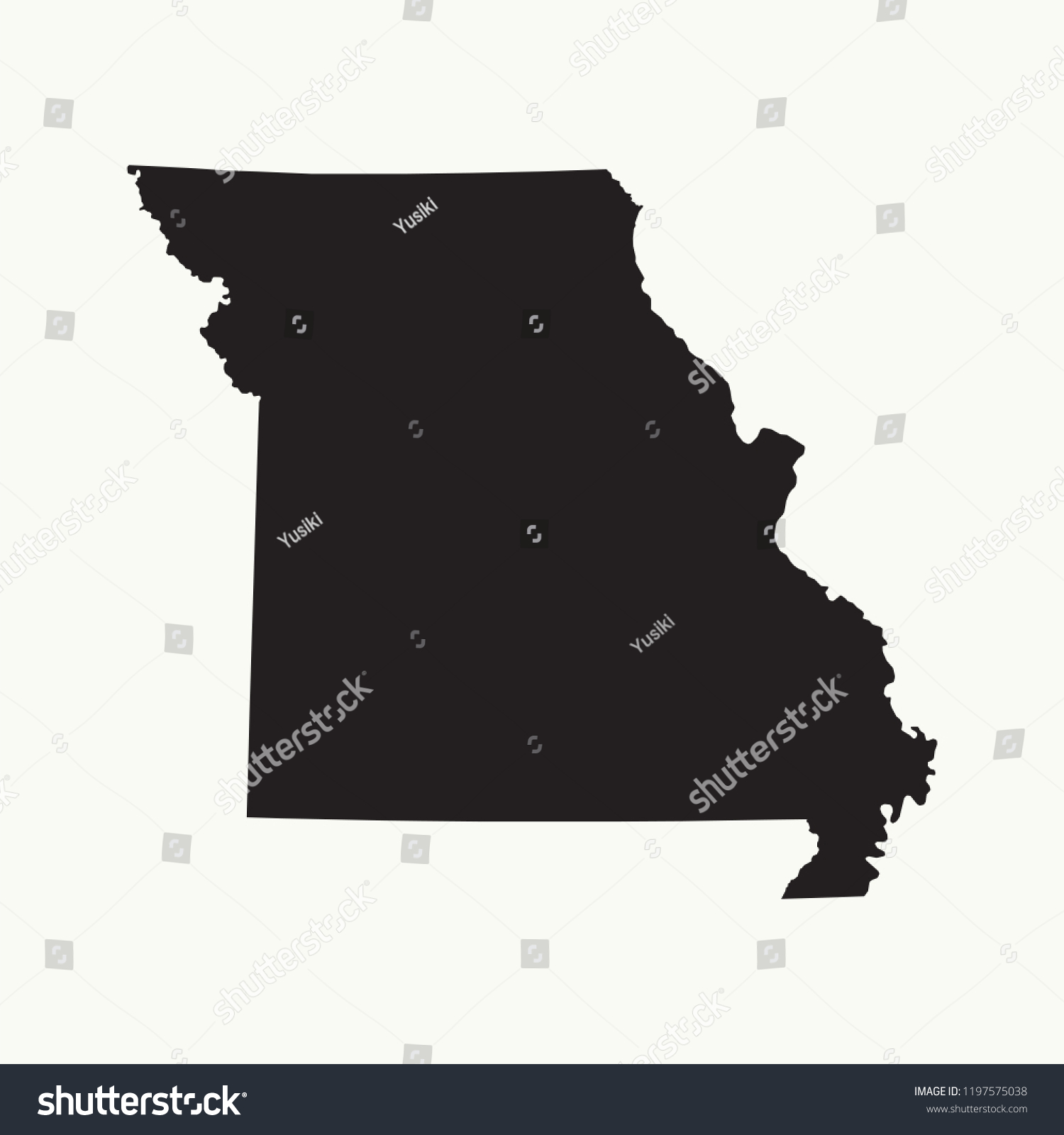 Outline Map Missouri Isolated Vector Illustration Stock Vector (Royalty