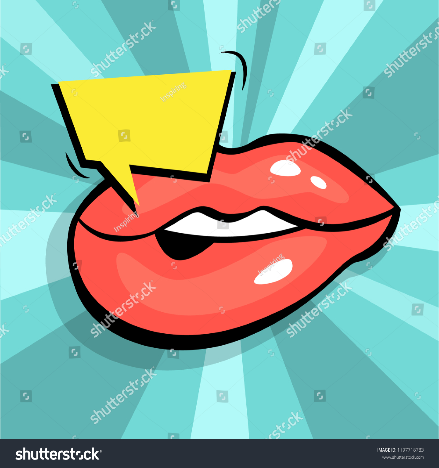 Open Mouth Sexy Red Lips Speech Stock Vector Royalty Free 1197718783 Shutterstock 8037