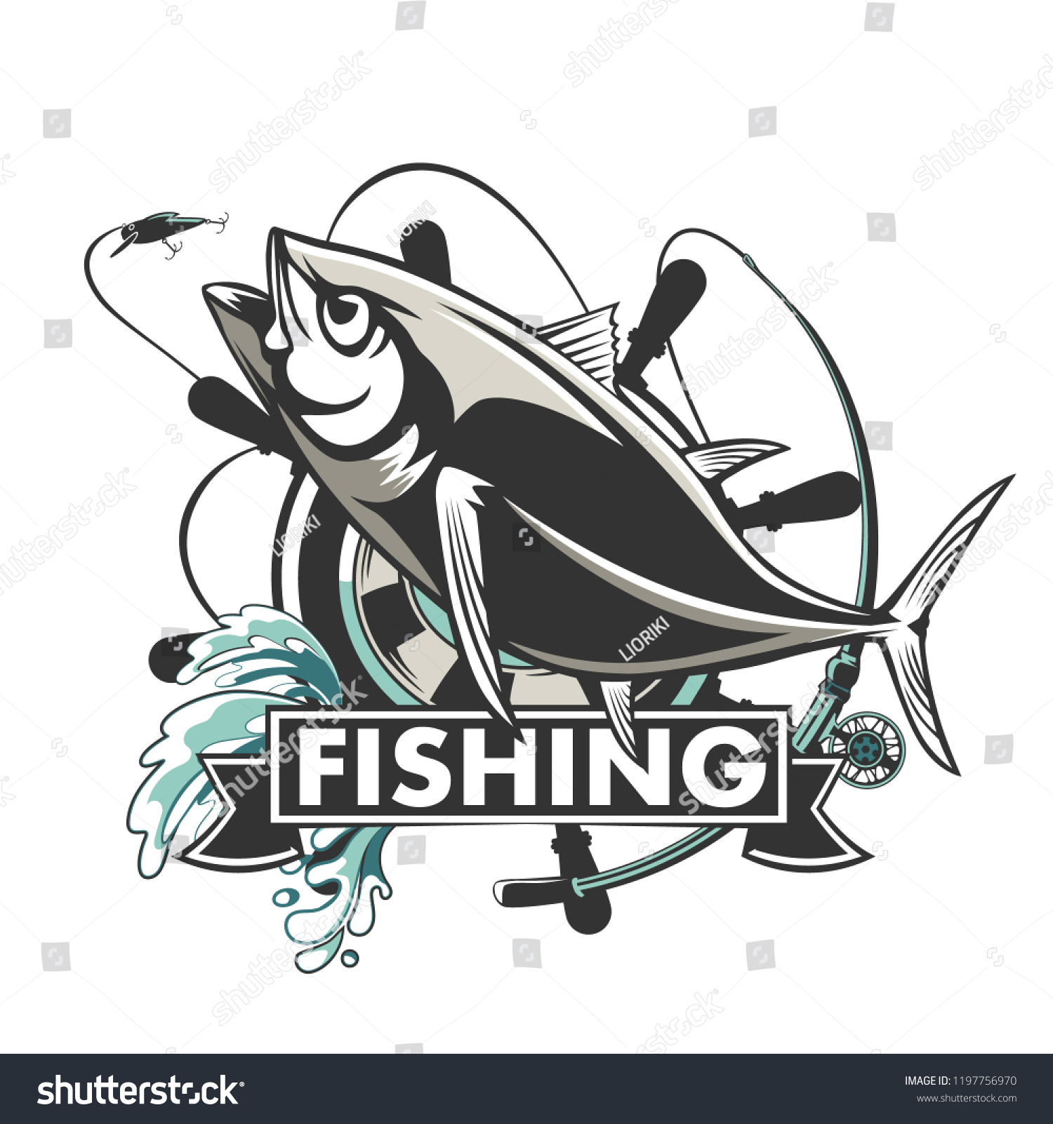 Tuna Big Fishing Logo Illustration Tuna Stock Vector (Royalty Free ...