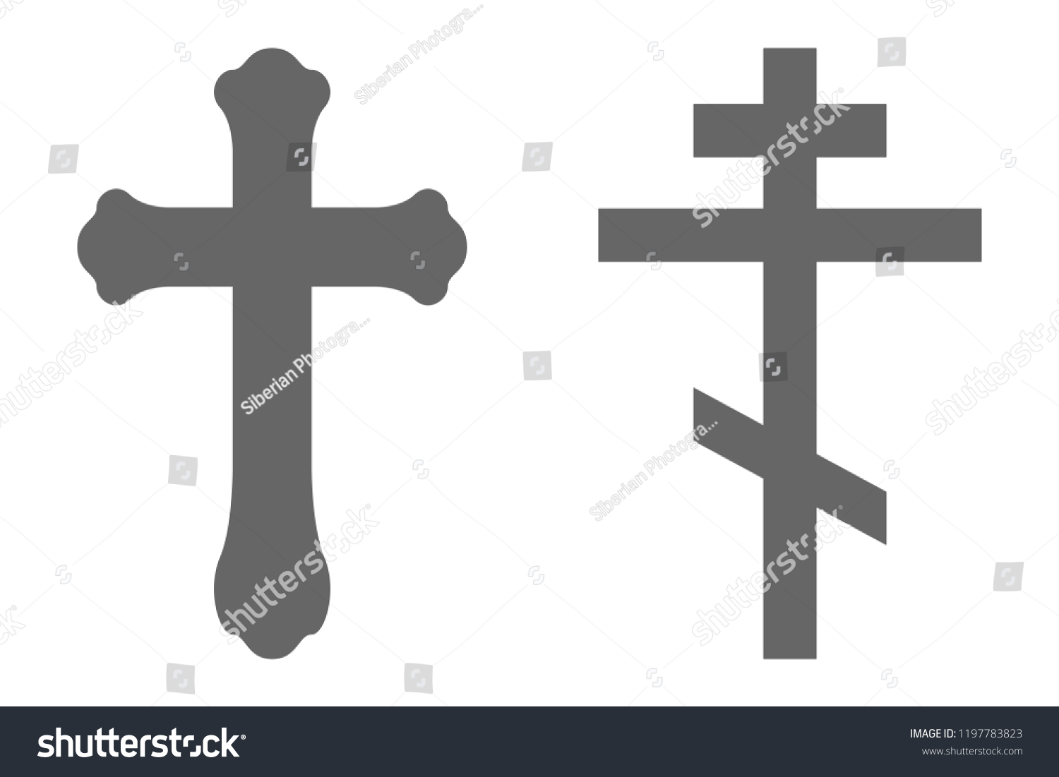 Set Orthodox Crosses Vector Stock Vector (Royalty Free) 1197783823 ...