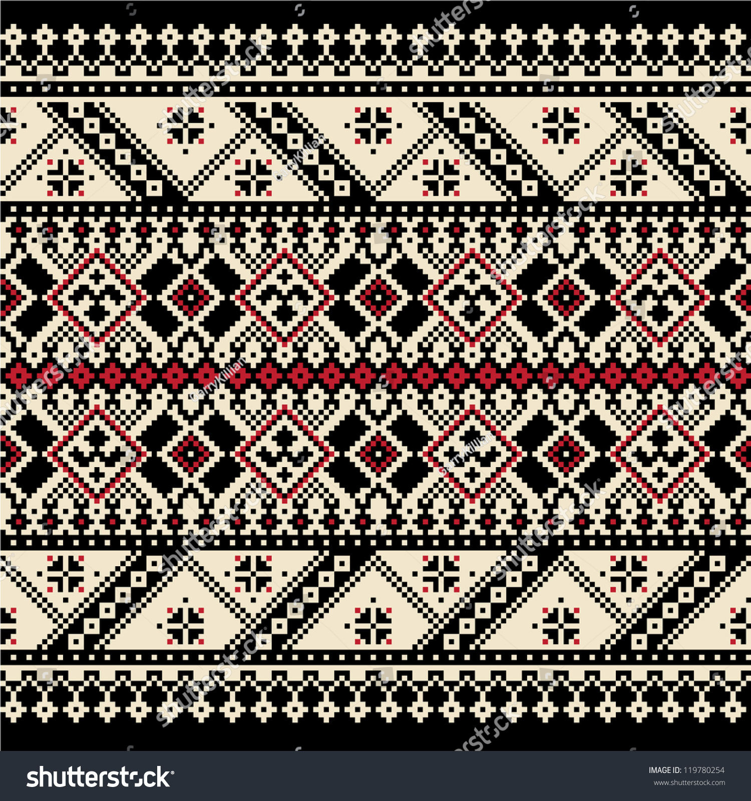 Vector Illustration Ukrainian Seamless Pattern Ornament Stock Vector ...