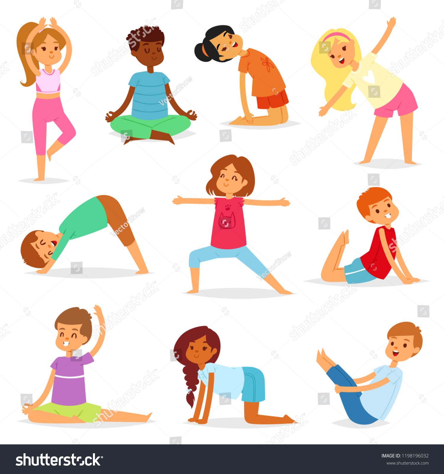 Yoga Kids Vector Young Child Yogi Stock Vector (Royalty Free ...