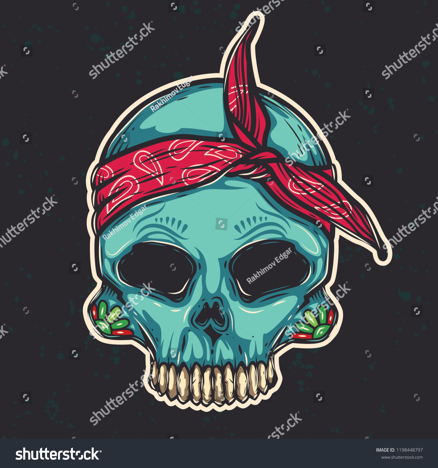 Original Vector Illustration Retro Style Skull Stock Vector (Royalty ...