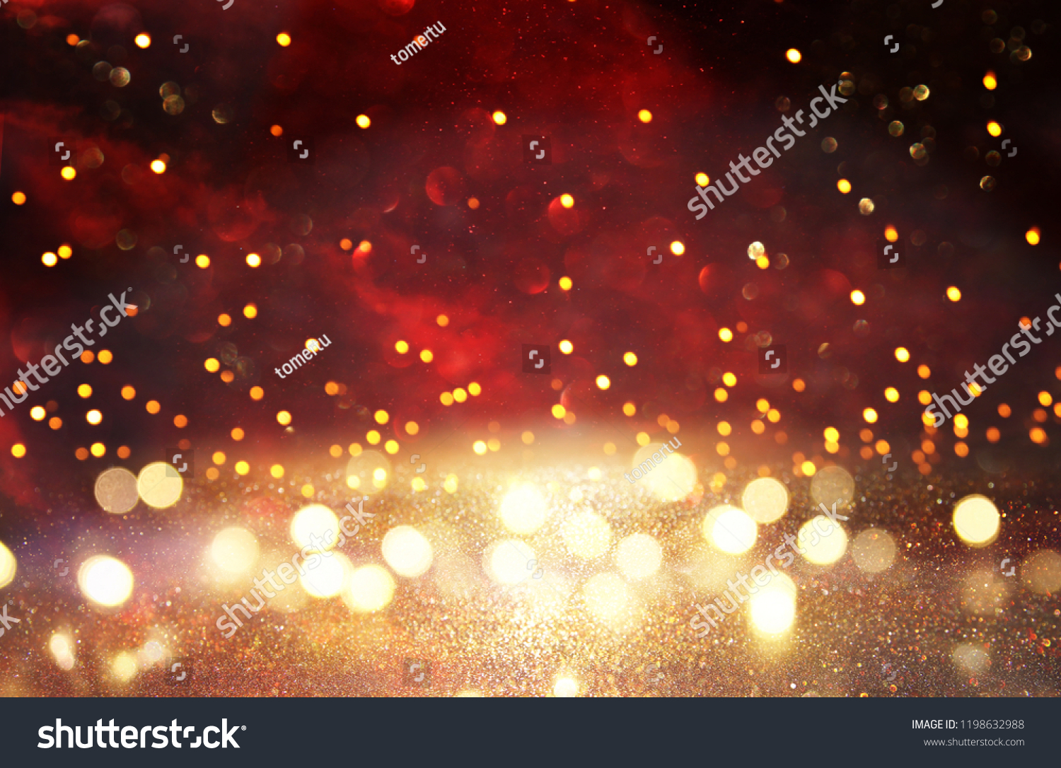 Red Black Gold Glitter Lights Background Stock Photo 1198632988 ...