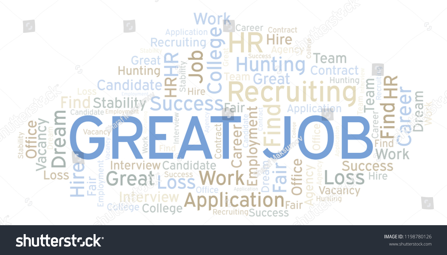 Great Job Word Cloud Stock Illustration 1198780126 | Shutterstock