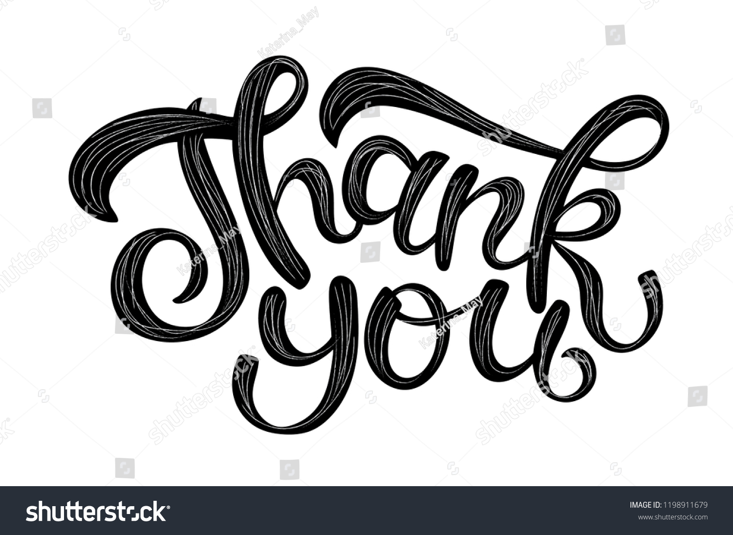 Hand Sketched Thank You Typography Textured Stock Vector (Royalty Free ...