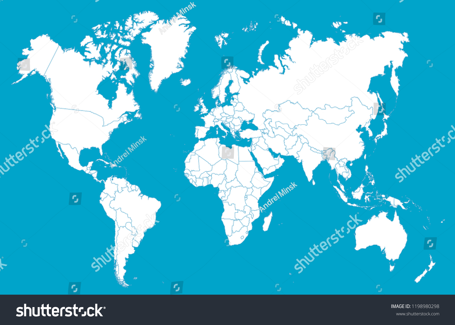 Color World Map Vector Stock Vector (Royalty Free) 1198980298 ...