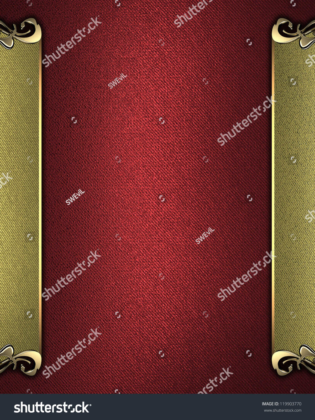 Template Writing Red Background Gold Name Stock Illustration 119903770 ...