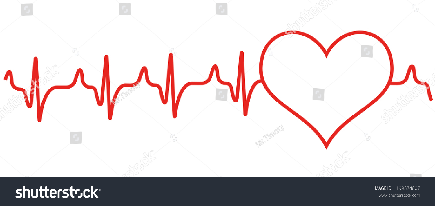 Heartbeat Flat Style Stock Vector (Royalty Free) 1199374807 | Shutterstock