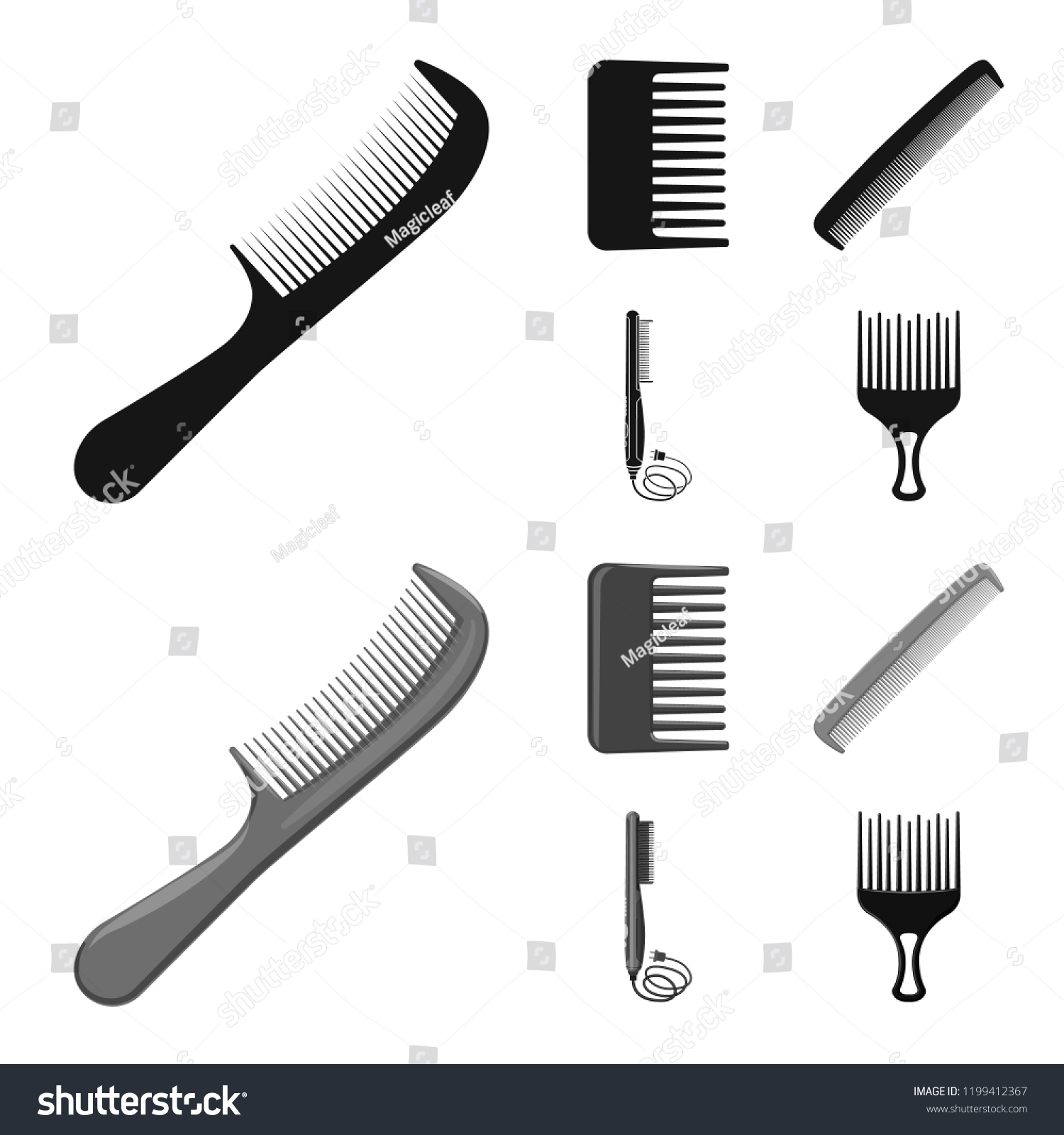 Vector Design Brush Hair Icon Set Stock Vector (Royalty Free ...