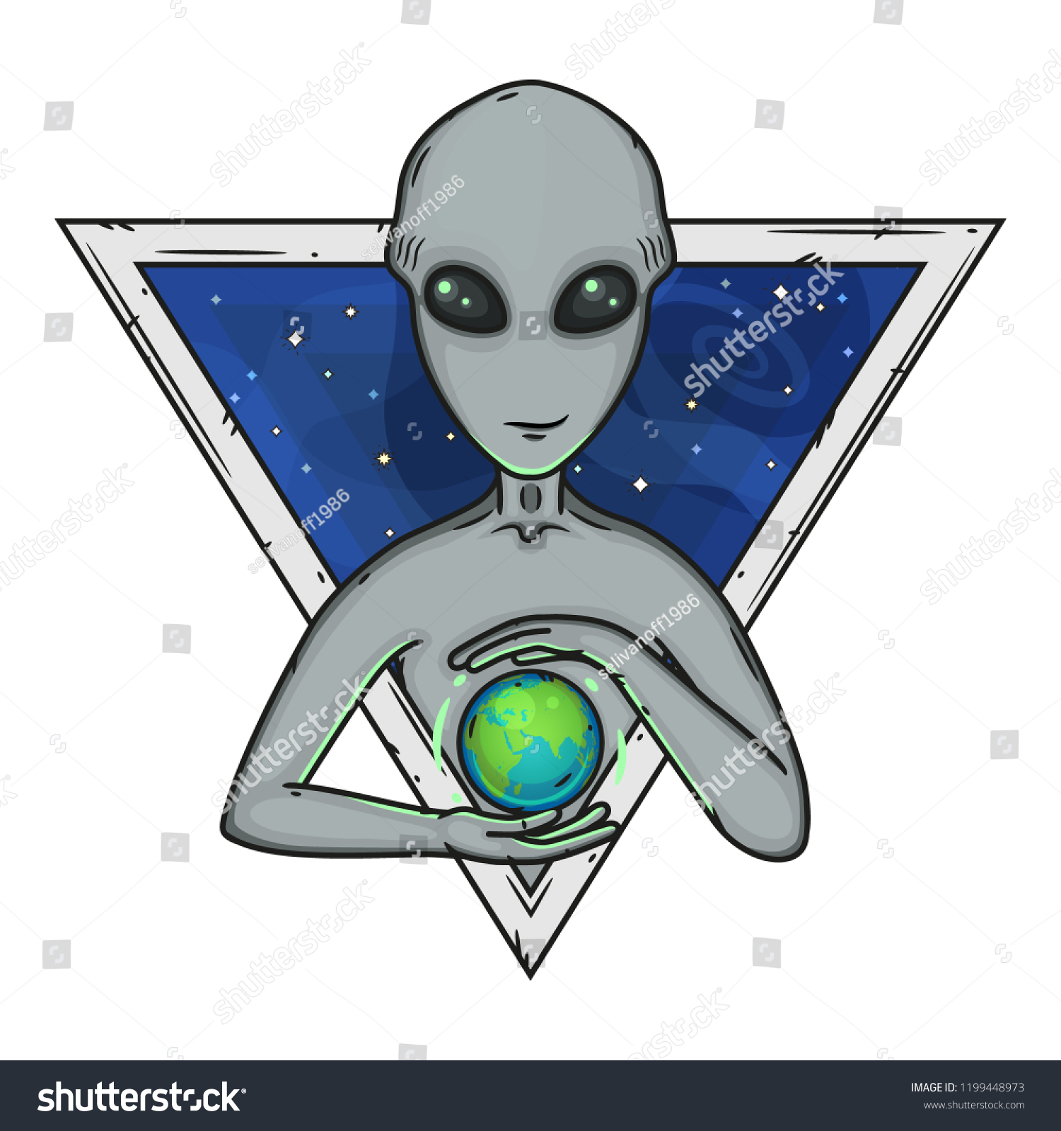 Alien Cartoon Alien Grey Alien Alien Stock Vector Royalty Free