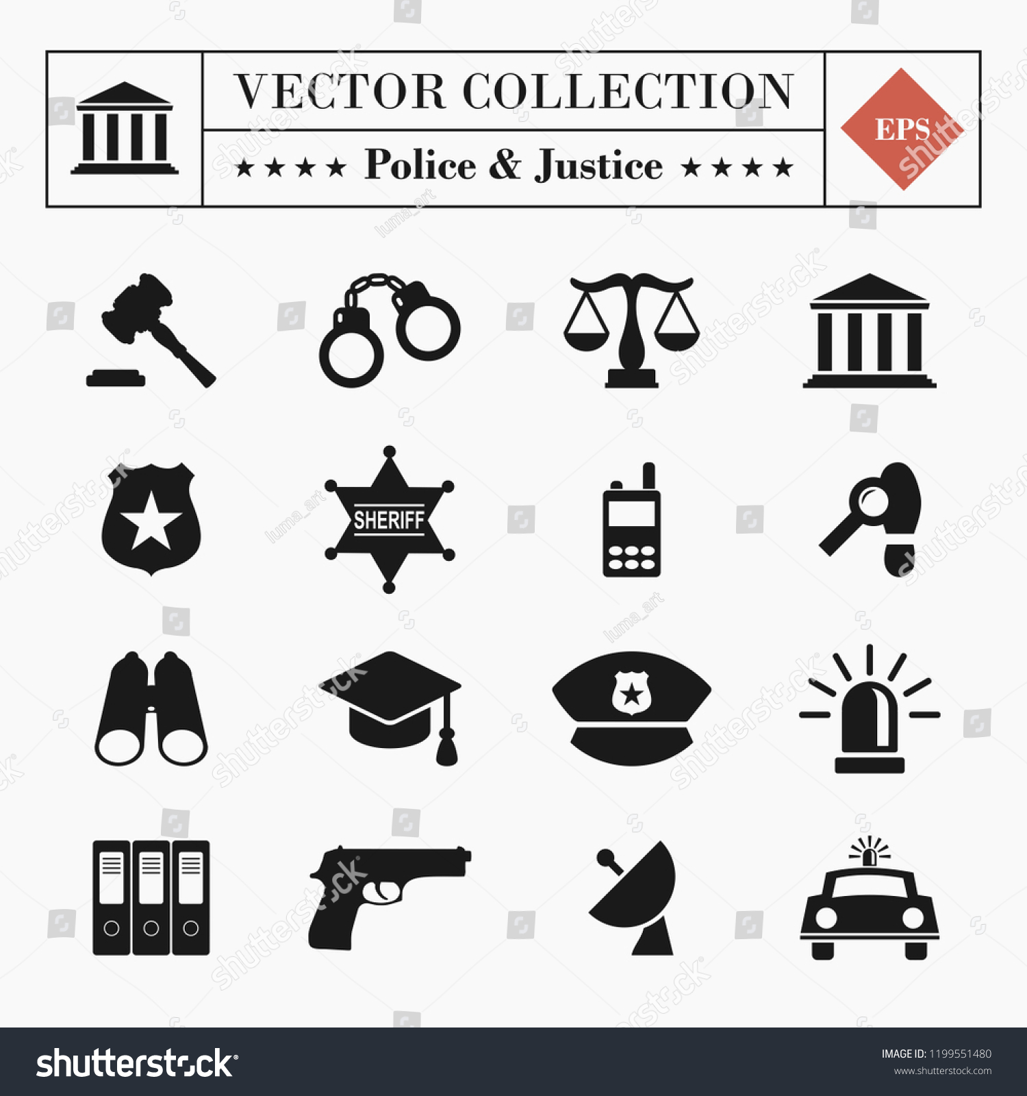 Vector High Quality Set 16 Police Stock Vector (Royalty Free ...