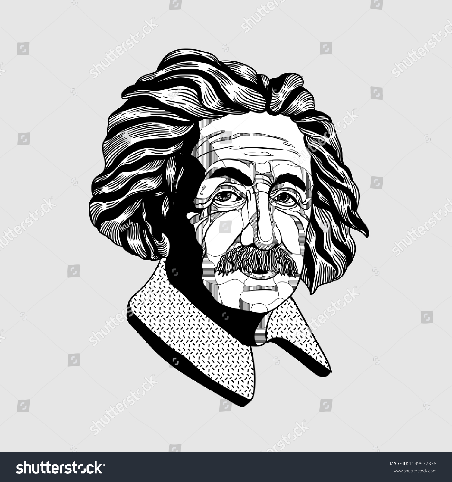 2018 Albert Einstein Vector Illustration Hand Stock Vector (Royalty ...