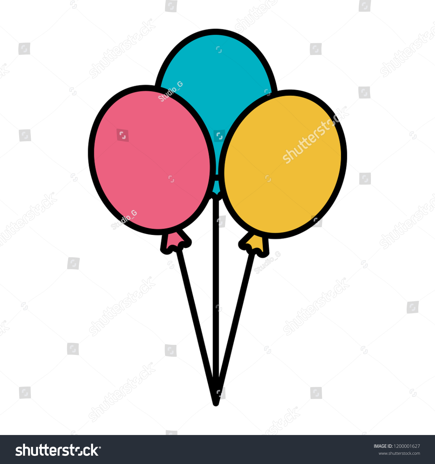 Balloons Helium Floating Icon Stock Vector Royalty Free 1200001627