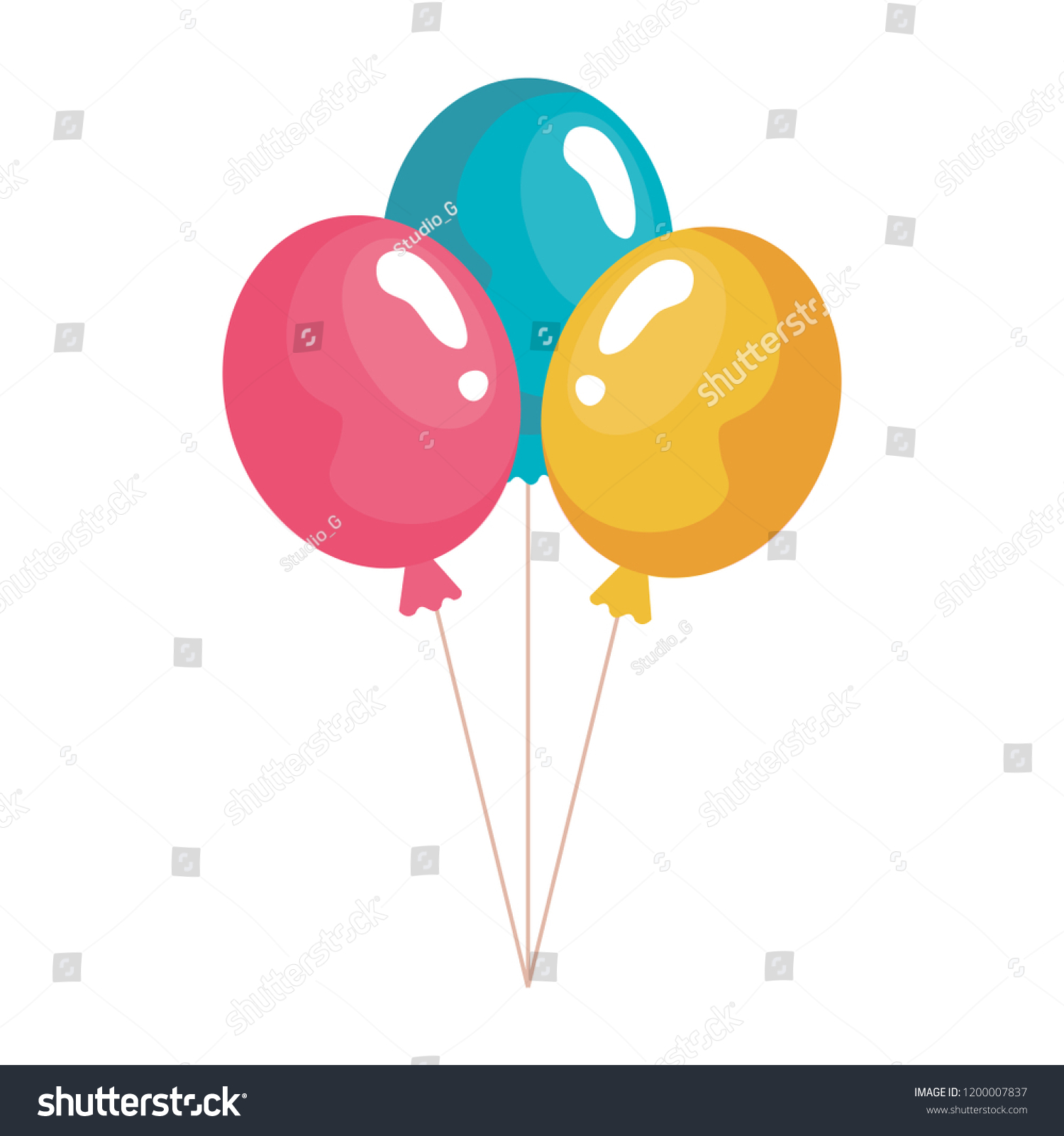 Balloons Helium Floating Icon Stock Vector Royalty Free 1200007837