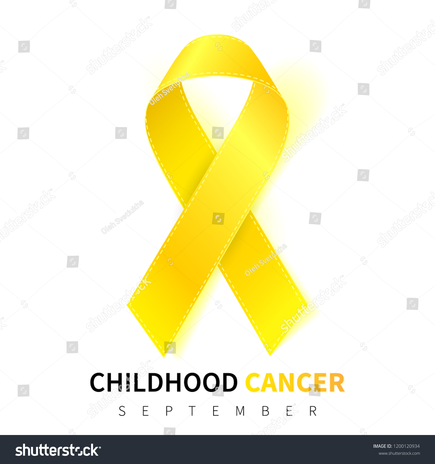 Childhood Cancer Awareness Month Realistic Gold Stock Vector (Royalty ...