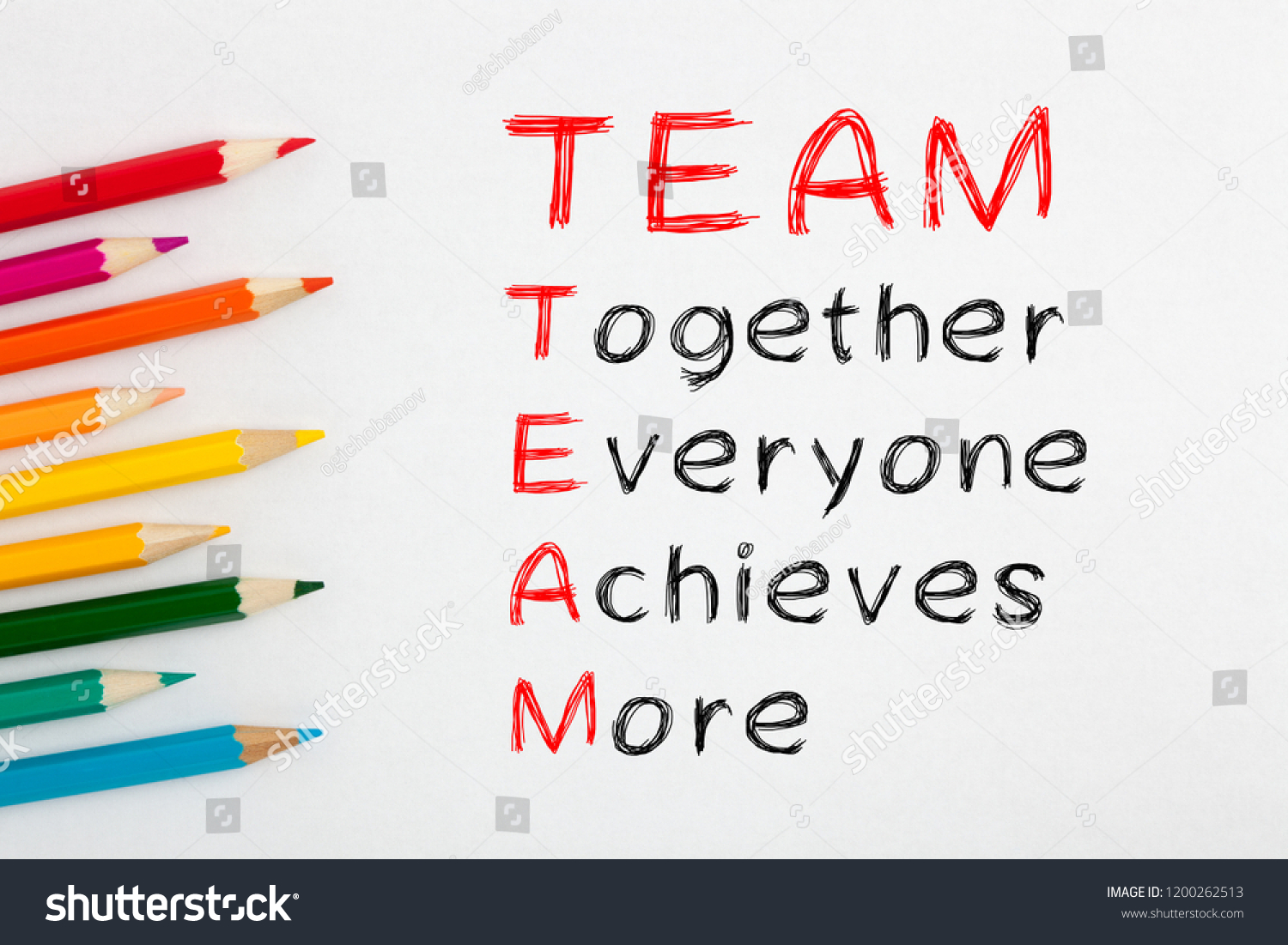 Team Acronym Colored Pencil On White Stock Photo 1200262513 | Shutterstock