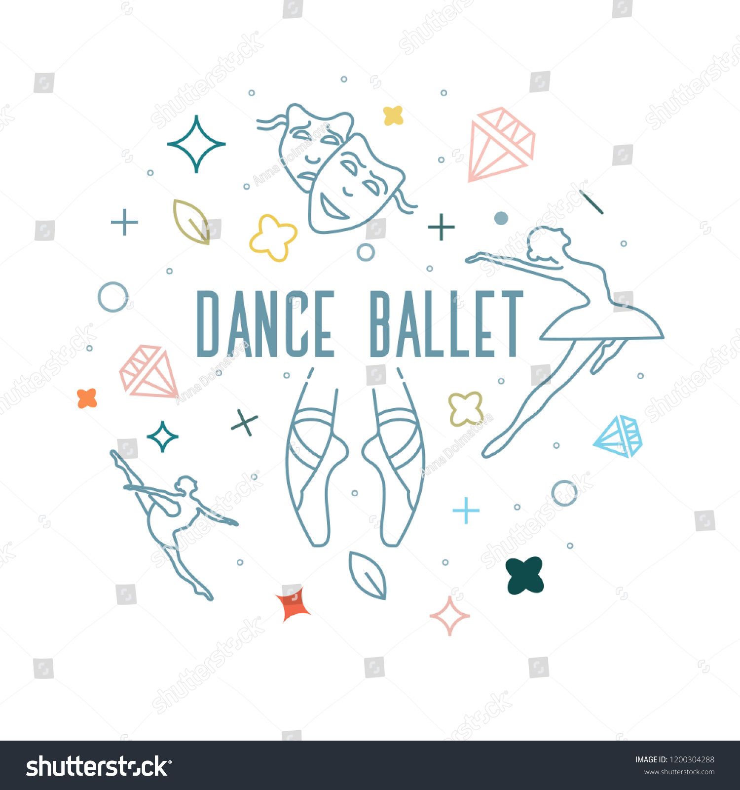 Simple Set Ballet Vector Line Icons Stock Vector (Royalty Free ...