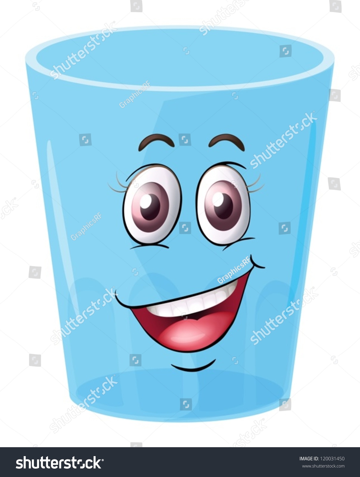 Illustration Glass Face On White Background Stock Vector (Royalty Free ...