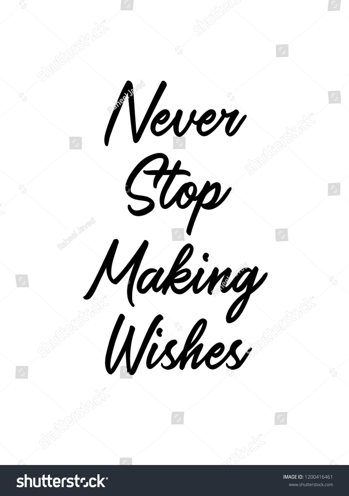 Never Stop Making Wishes Vector Quote Stock Vector (Royalty Free ...