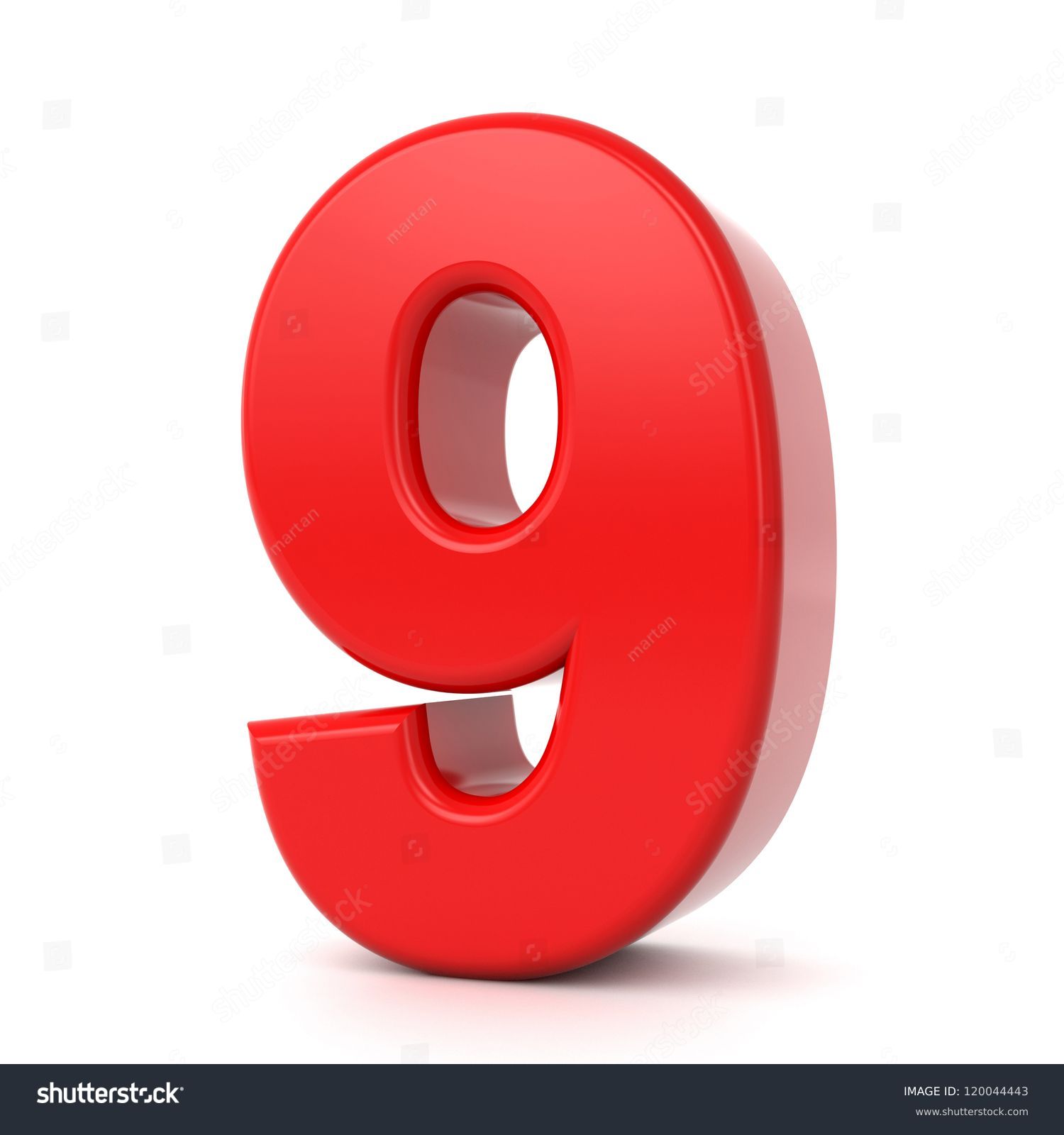 3d Shiny Red Number Collection 9 Stock Illustration 120044443 ...