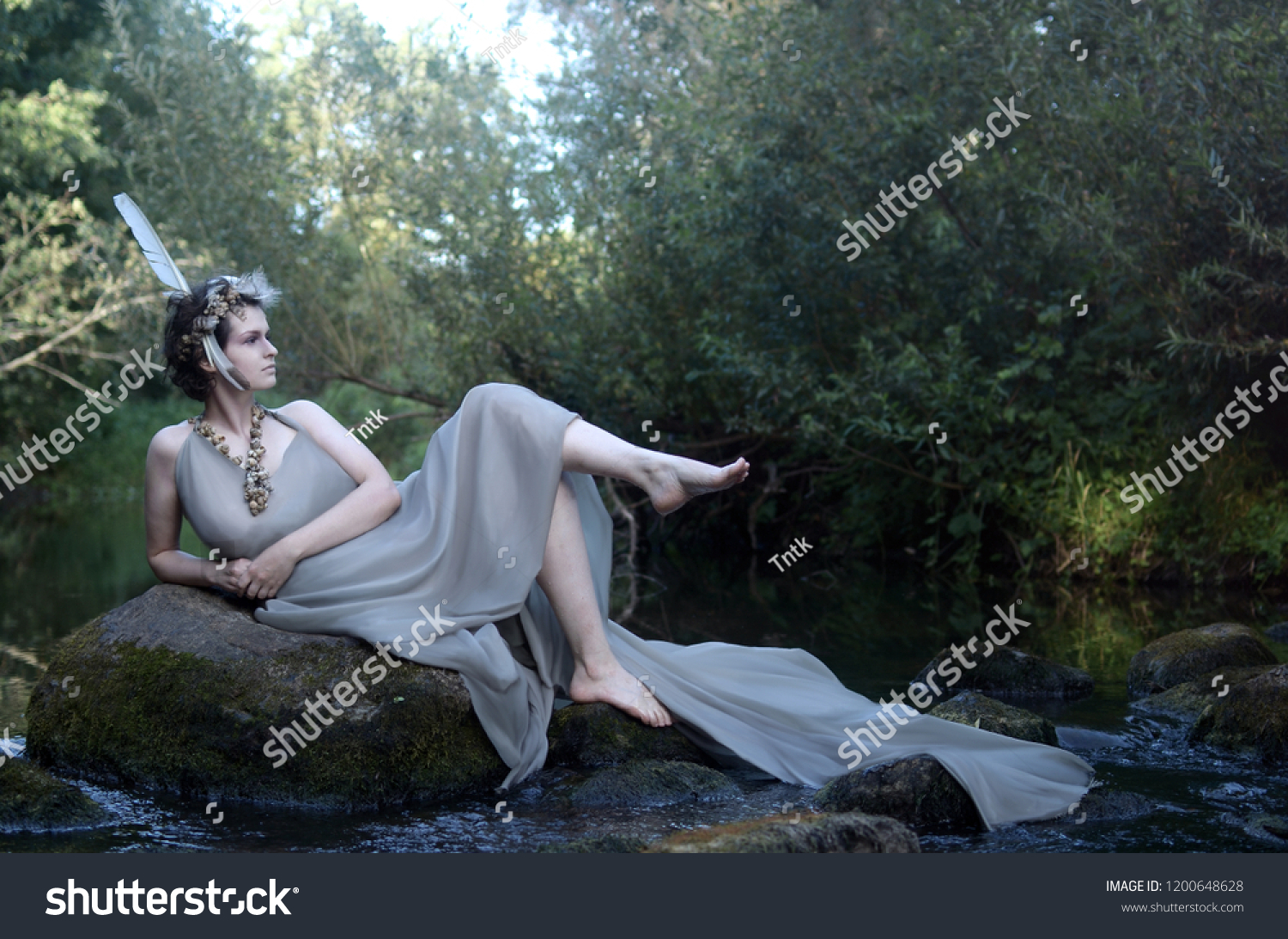 https://image.shutterstock.com/shutterstock/photos/1200648628/display_1500/stock-photo-beautiful-young-woman-in-a-gray-silk-dress-a-headdress-of-feathers-and-a-necklace-of-sea-snails-a-1200648628.jpg