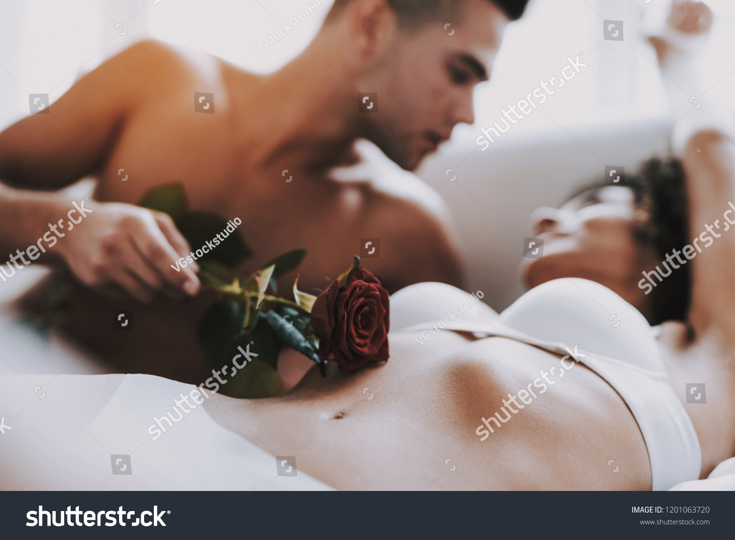 Closeup Man Caresses Beautiful Woman