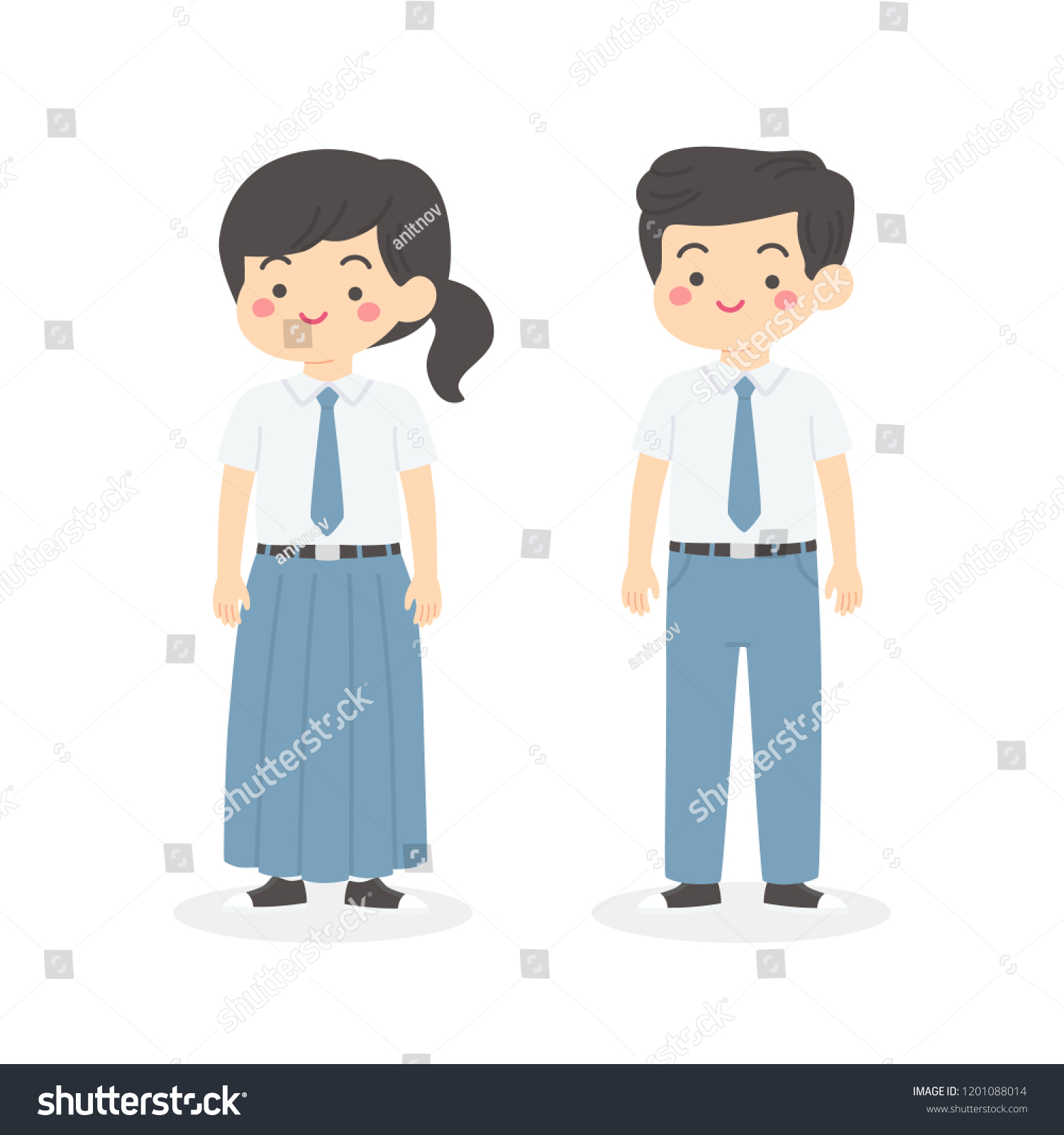 Cute Indonesian Senior High School Boy Stock Vector (royalty Free 