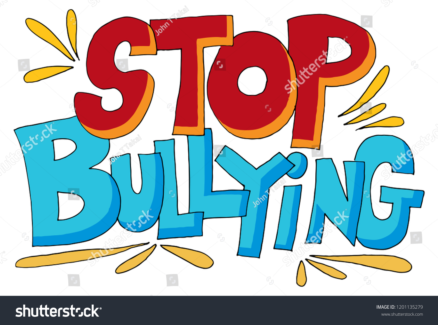 Image Stop Bullying Message Words Stock Vector (Royalty Free ...