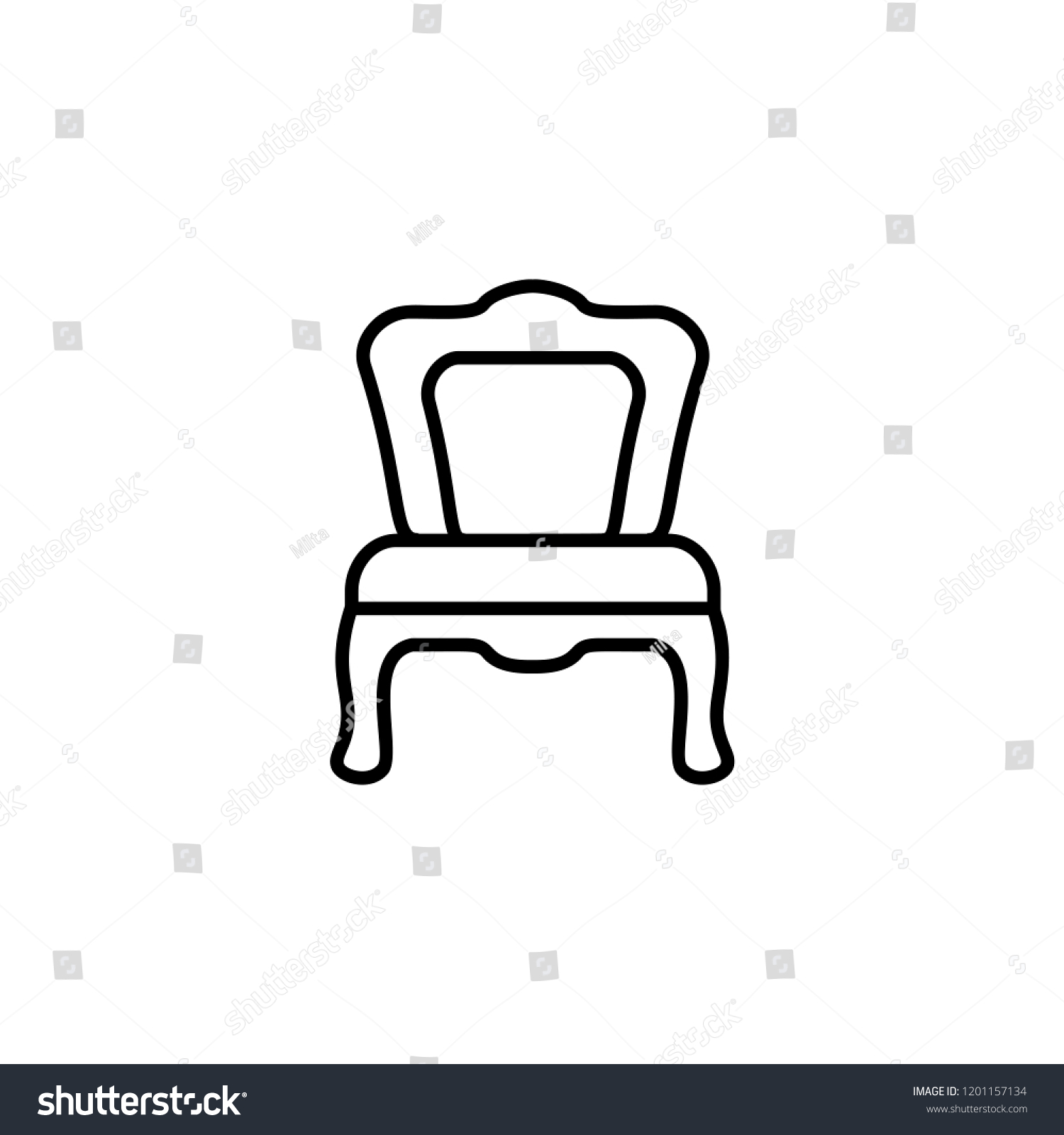 Black White Vector Illustration Dining Chair 库存矢量图（免版税）1201157134