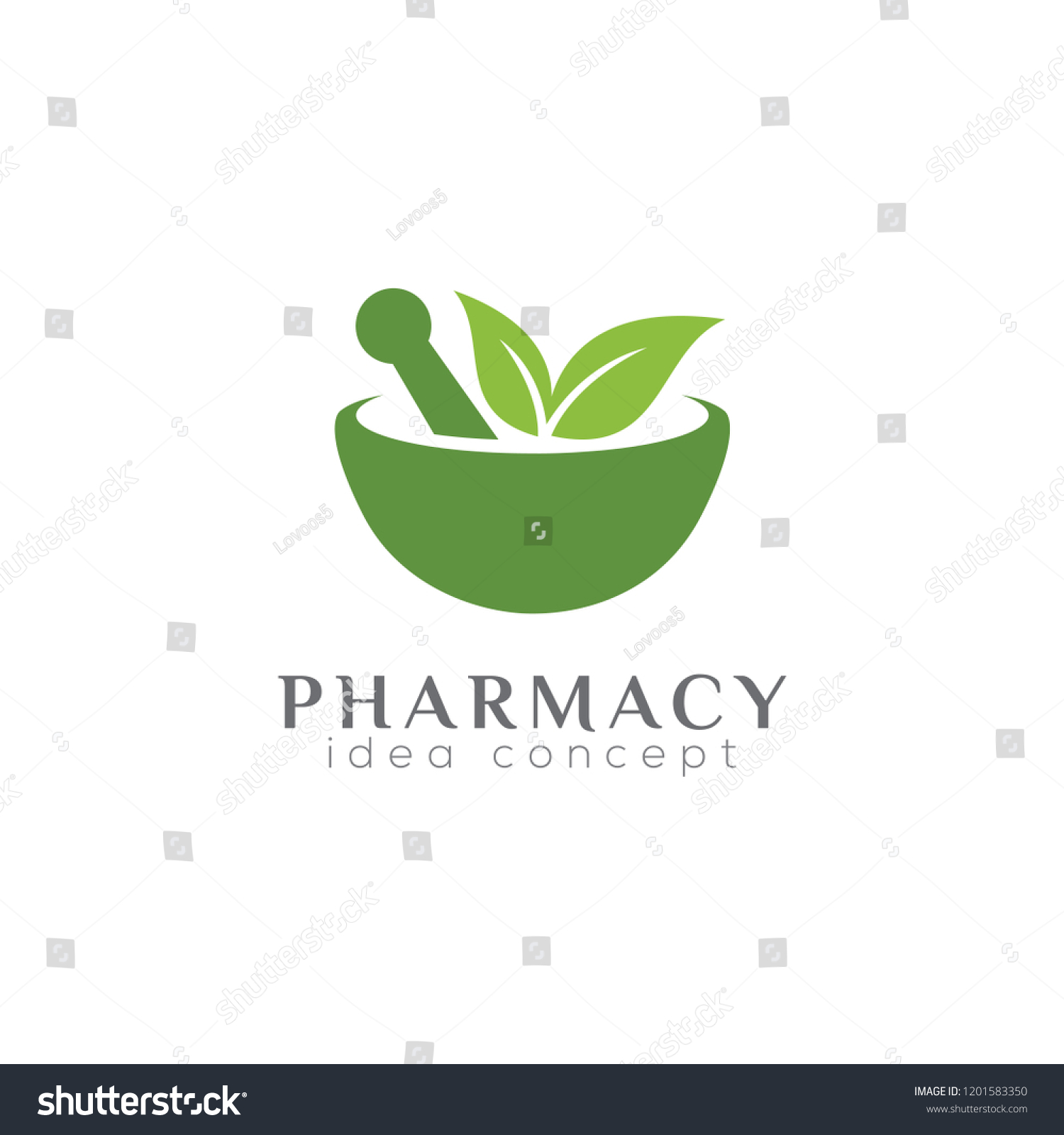 Pharmacy Concept Logo Design Template Herbal Stock Vector (Royalty Free ...