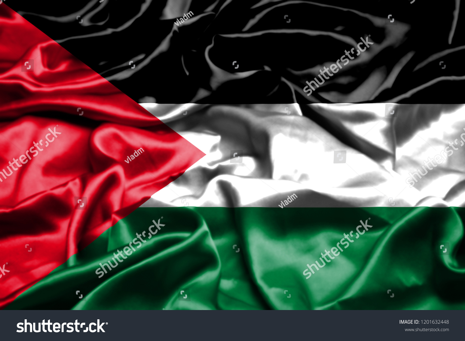 Palestine Flag Waving Wind Stock Photo 1201632448 | Shutterstock