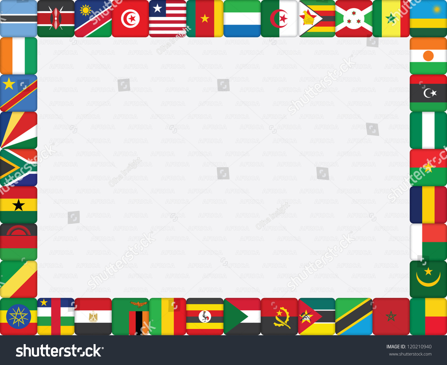 Background African Countries Flag Icons Frame Stock Illustration ...