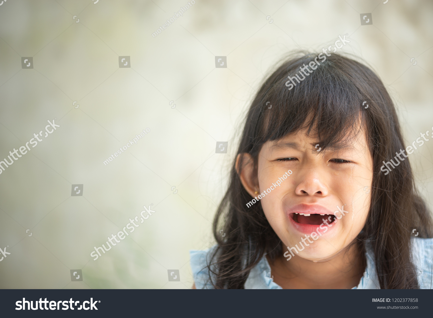 Asian Girl Crying Tears On Face Stock Photo 1202377858 | Shutterstock