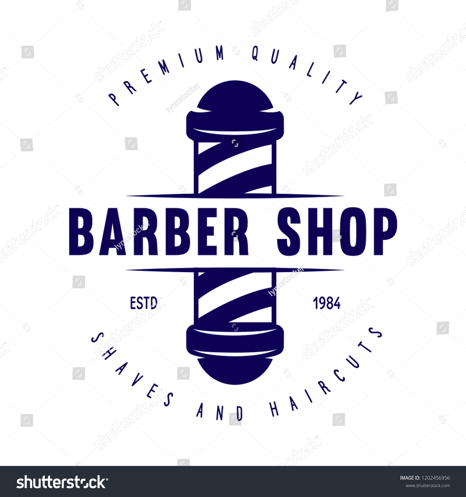 Barber Shop Badge Barbers Hand Lettering Stock Vector (Royalty Free ...