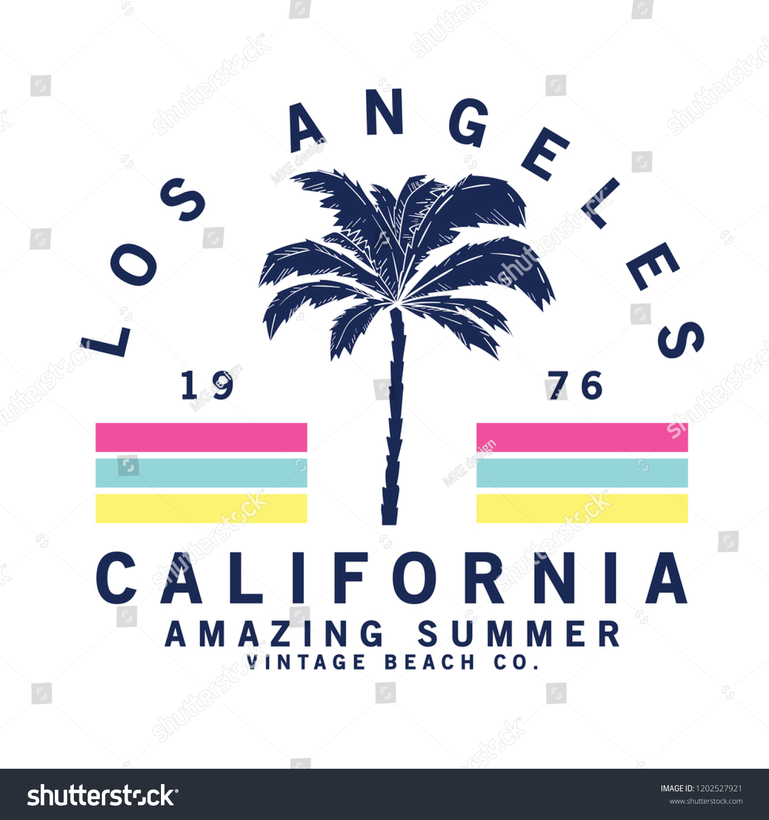 Tee Print Design Palm Tree Drawn Stock Vector (Royalty Free) 1202527921 ...