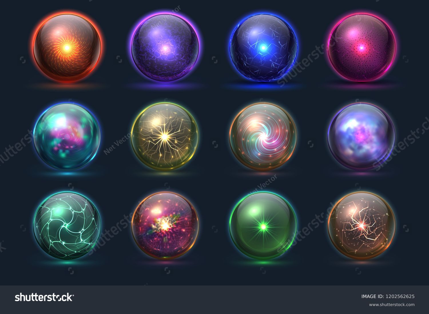 Magic Balls Energy Mysterious Orbs Magical Stock Vector (Royalty Free ...