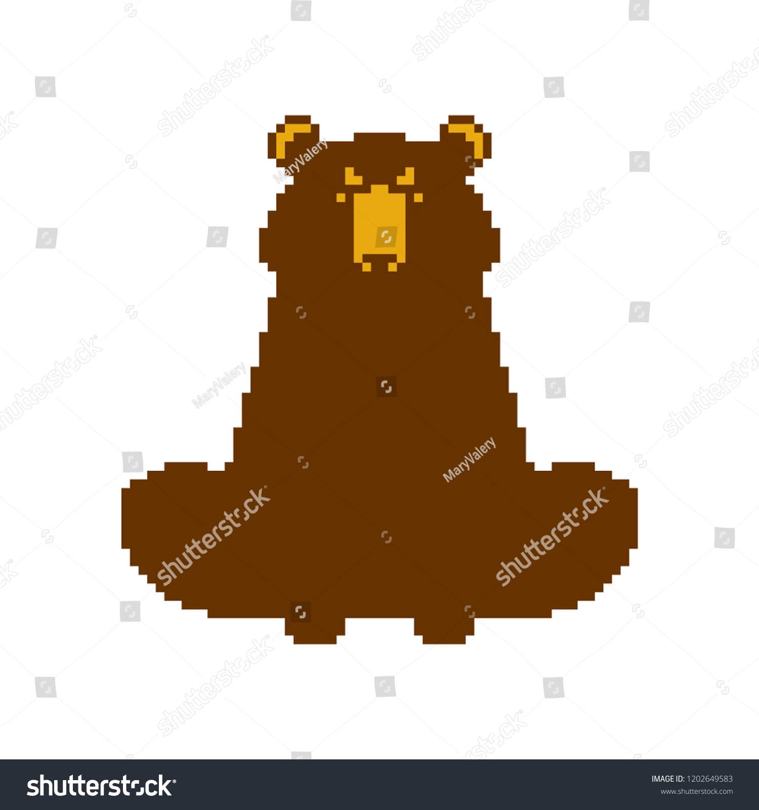 Bear Pixel Art Beast 8 Bit Stock Vector (Royalty Free) 1202649583 ...