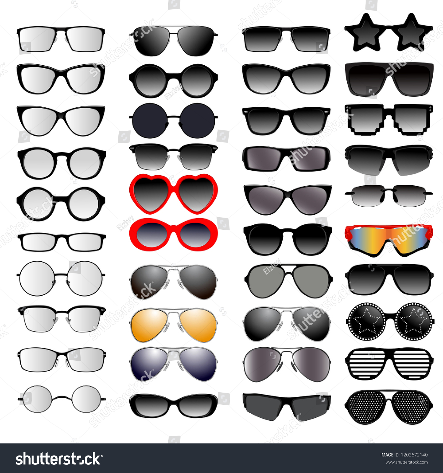 Set Different Glasses Vector Illustration Stock Vector (Royalty Free ...