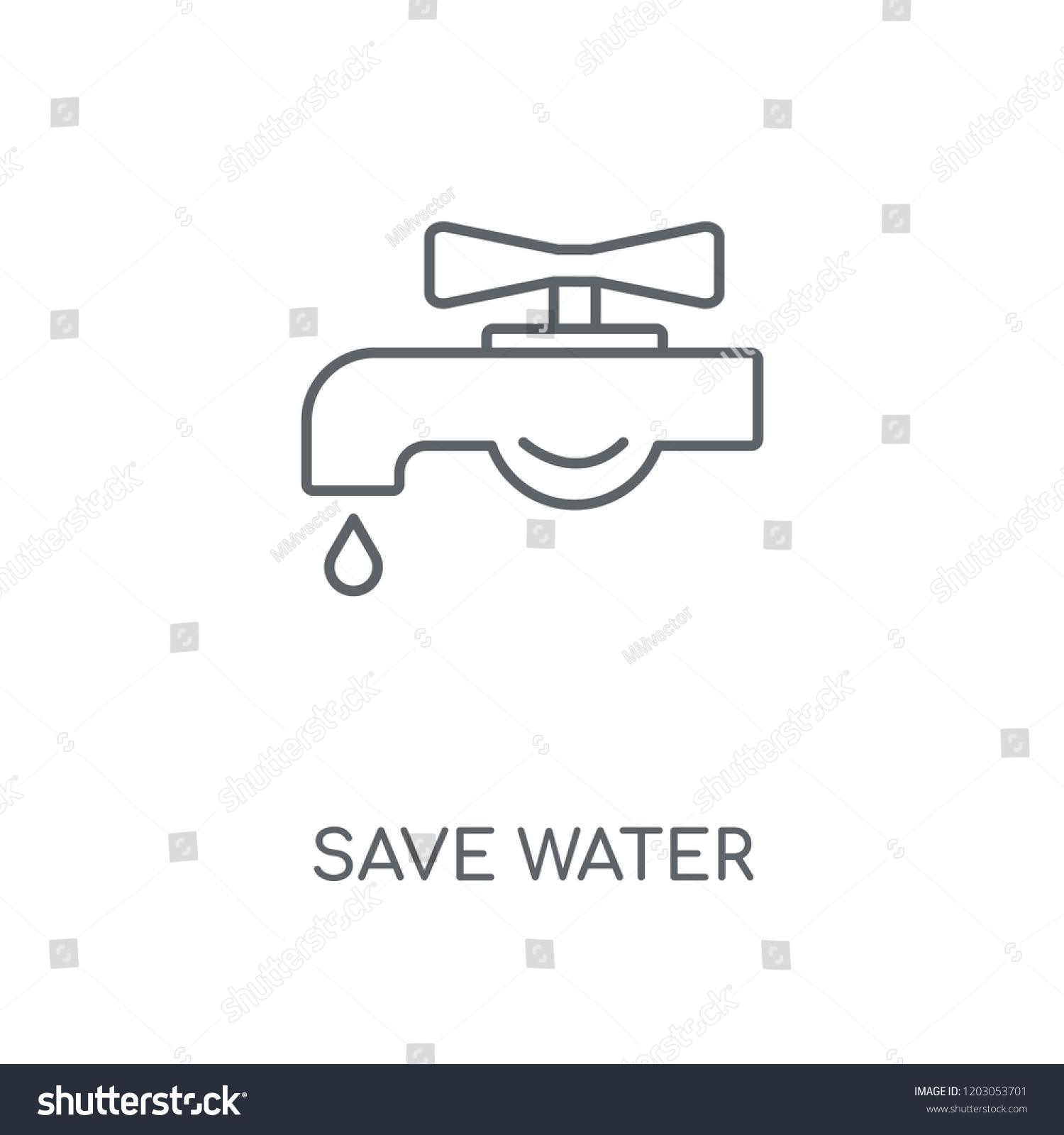 Save Water Linear Icon Save Water Stock Vector (Royalty Free ...