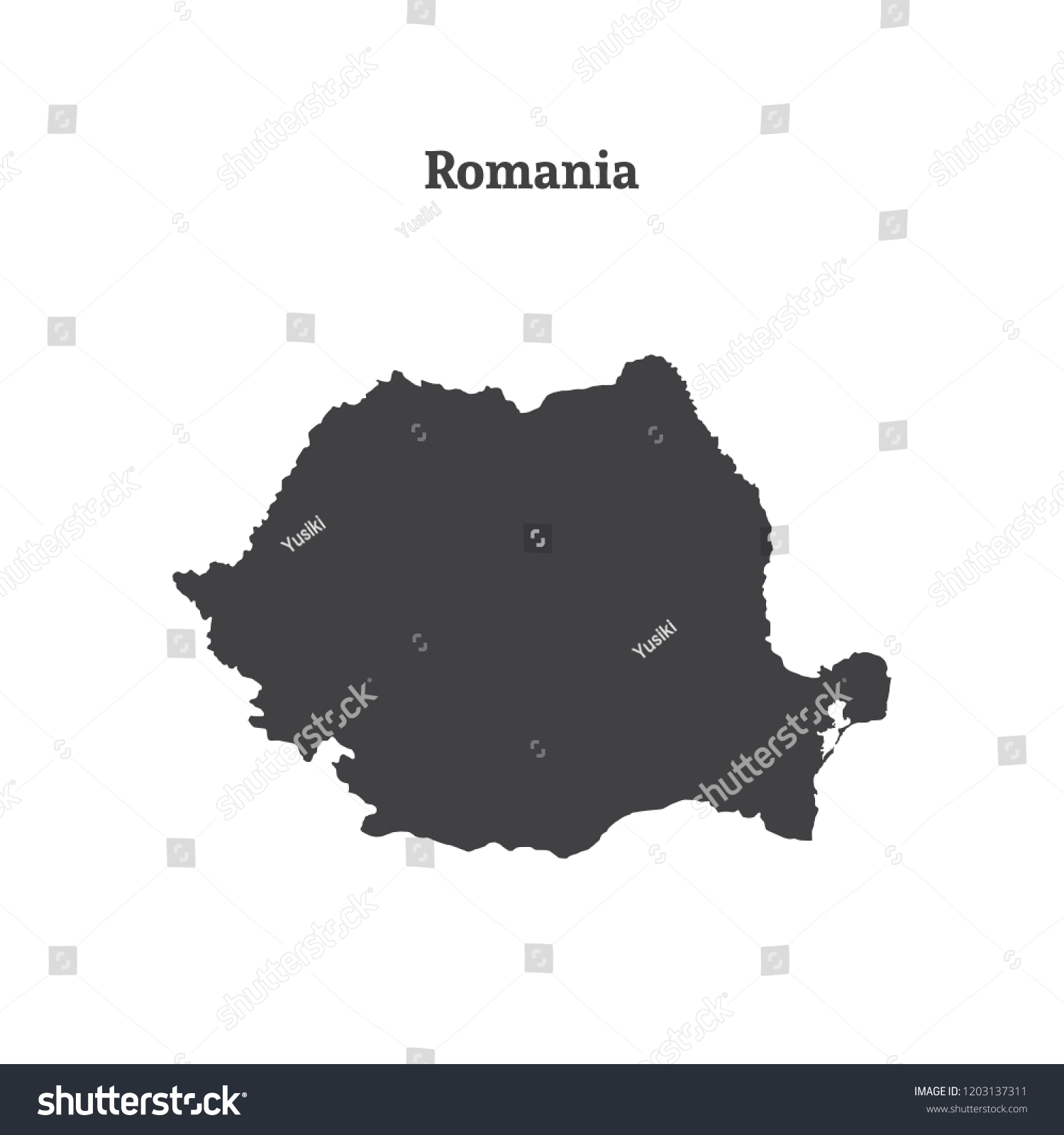 Outline Map Romania Isolated Vector Illustration Stock Vector (Royalty ...