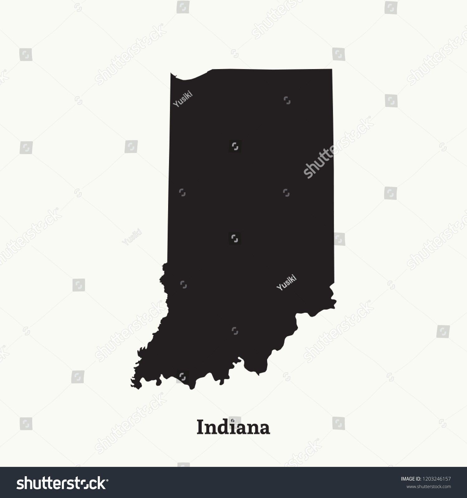 Outline Map Indiana Isolated Vector Illustration Stock Vector (Royalty ...