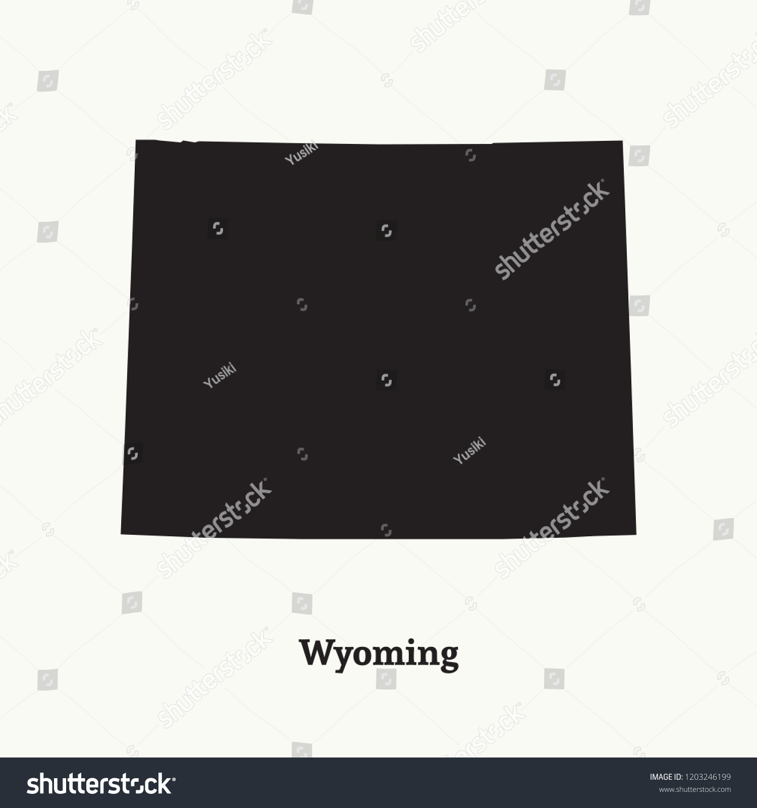 Outline Map Wyoming Isolated Vector Illustration Stock Vector Royalty