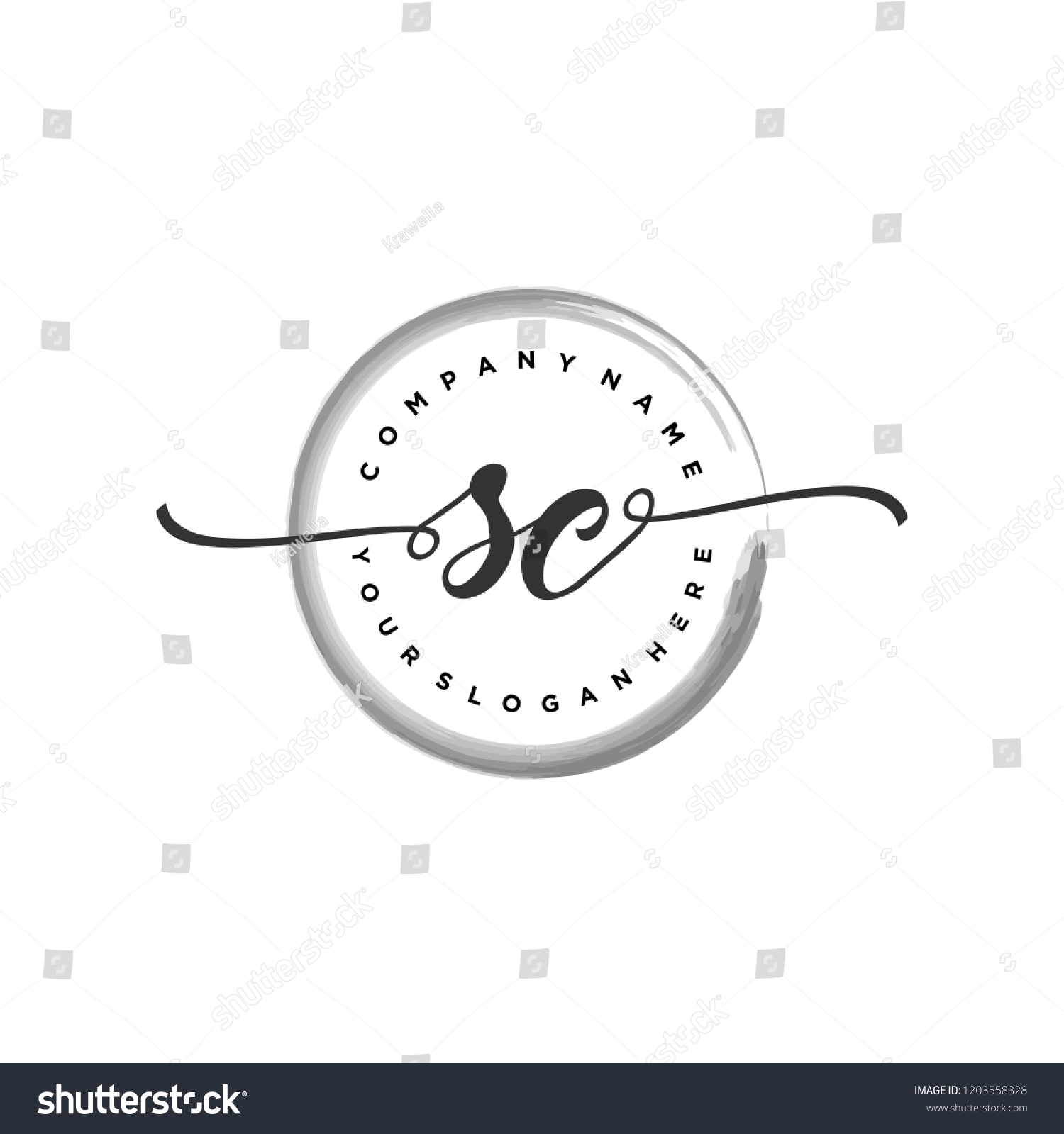 S C Initial Handwriting Logo Vector01 Stock Vector (Royalty Free ...