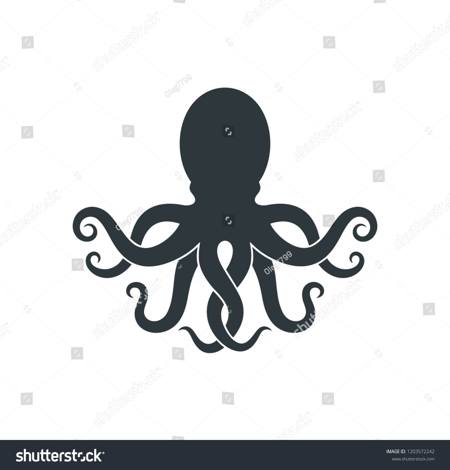 Octopus Logo Isolated Octopus On White Stock Vector (Royalty Free ...