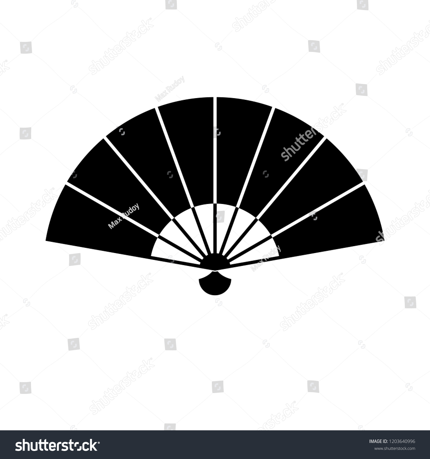 Hand Fan Icon Vector Logo On Stock Vector (Royalty Free) 1203640996 ...