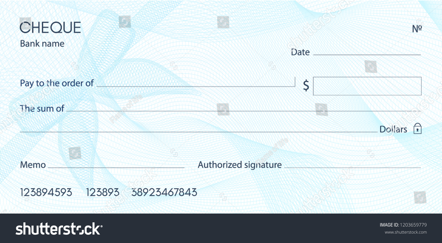 Check Cheque Chequebook Template Guilloche Pattern Stock Vector ...